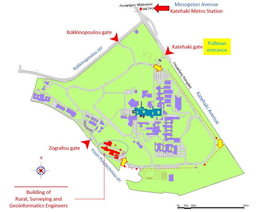 Zografou Campus Terrain Diagram